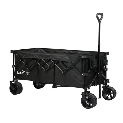Folding Wagon Cart Black 126x108x61.6cm