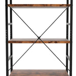 Compact 5-Tier Industrial Bookshelf Bookcase 157.5cm  Sleek Modern