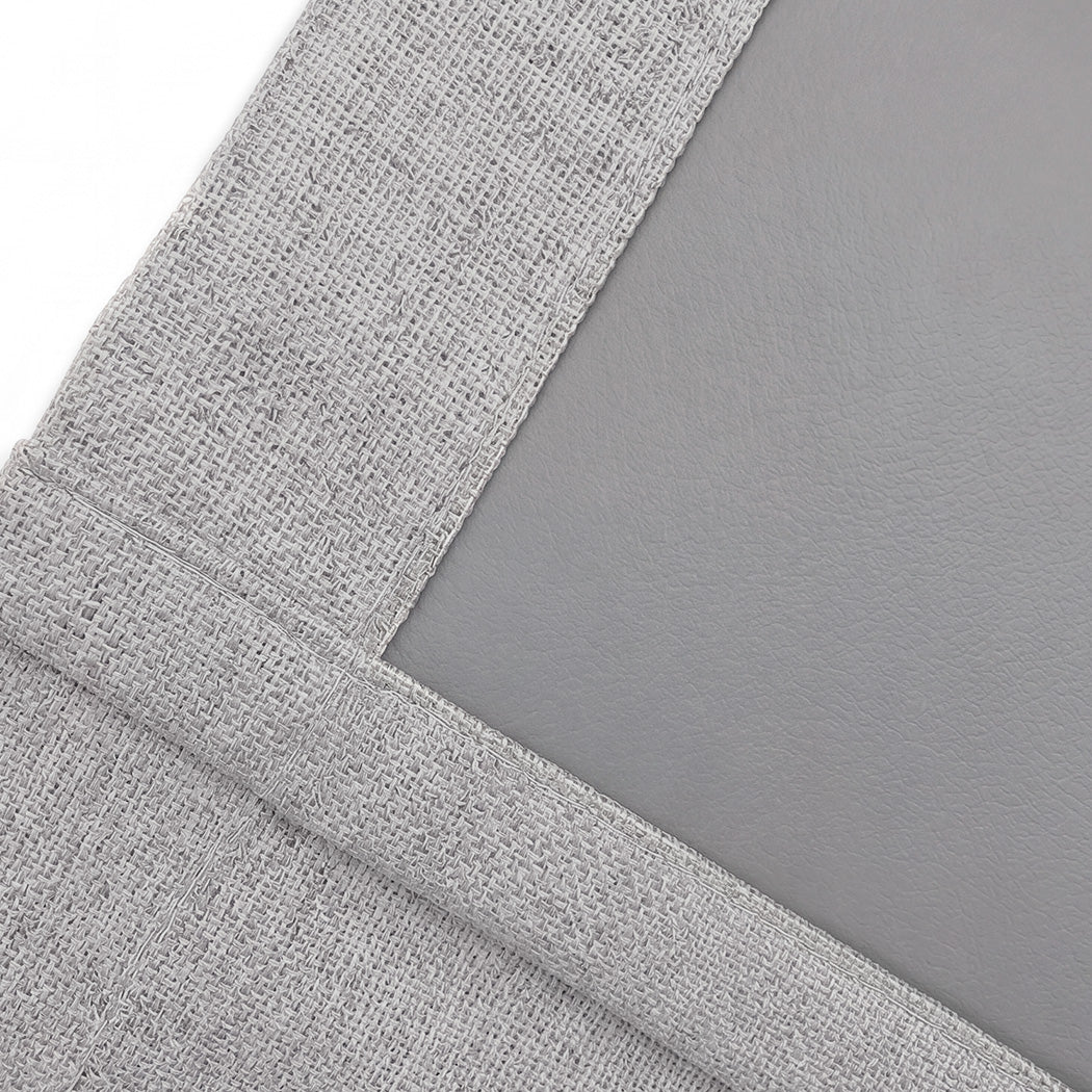 Marlow 2 Panels Blackout Curtains Thermal Linen Look Blockout Drapes Grey
