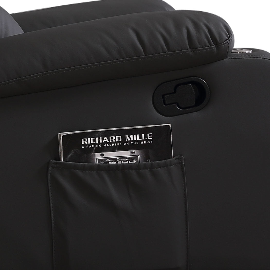 Contemporary Massage Chair Recliner 360 Swivel Black  Easy Assembly