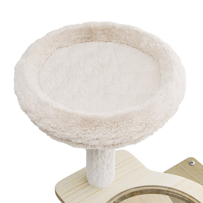 Cat Tree Tower Scratcher Beige 50x40x120cm