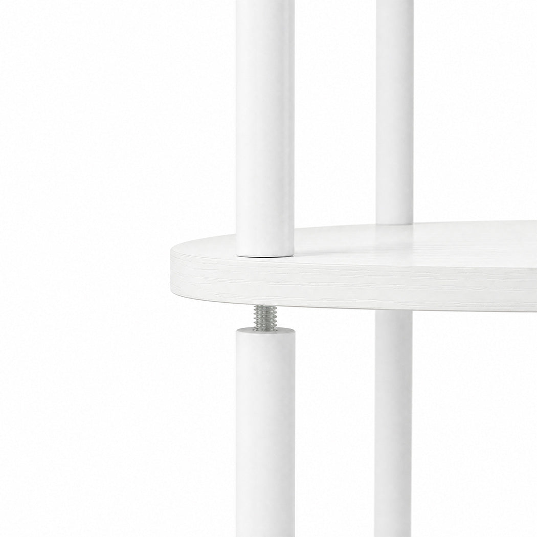 Corner Bookshelf Adjustable White 37.5x27.5x138cm
