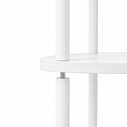 Corner Bookshelf Adjustable White 37.5x27.5x138cm