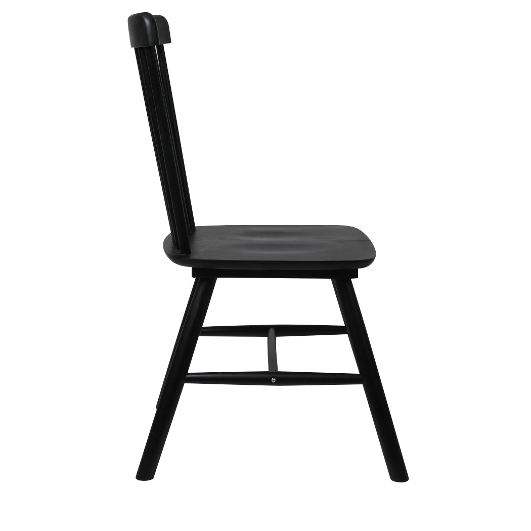 Ergonomic 4x Dining Chairs Kitchen Winsor Black  High Back Support