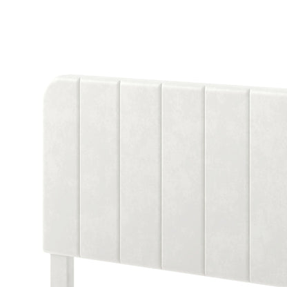 Double Bed Frame Upholstered White 190x139.5x113cm