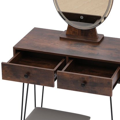 Premium Dressing Table LED Light Strip Brown  Durable Frame