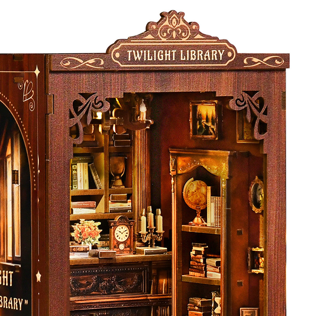 Miniature Book Nook Kit Walnut 12x11x19cm
