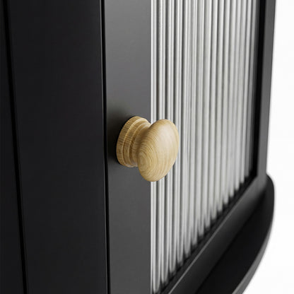 Toque Corner Bread Box 2 Tier Bamboo Bread Bin Kitchen Countertop Storage Black