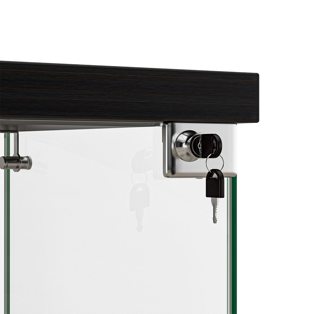 Modern Display Cabinet Collection Storage Tempered Glass 2 Tier With
