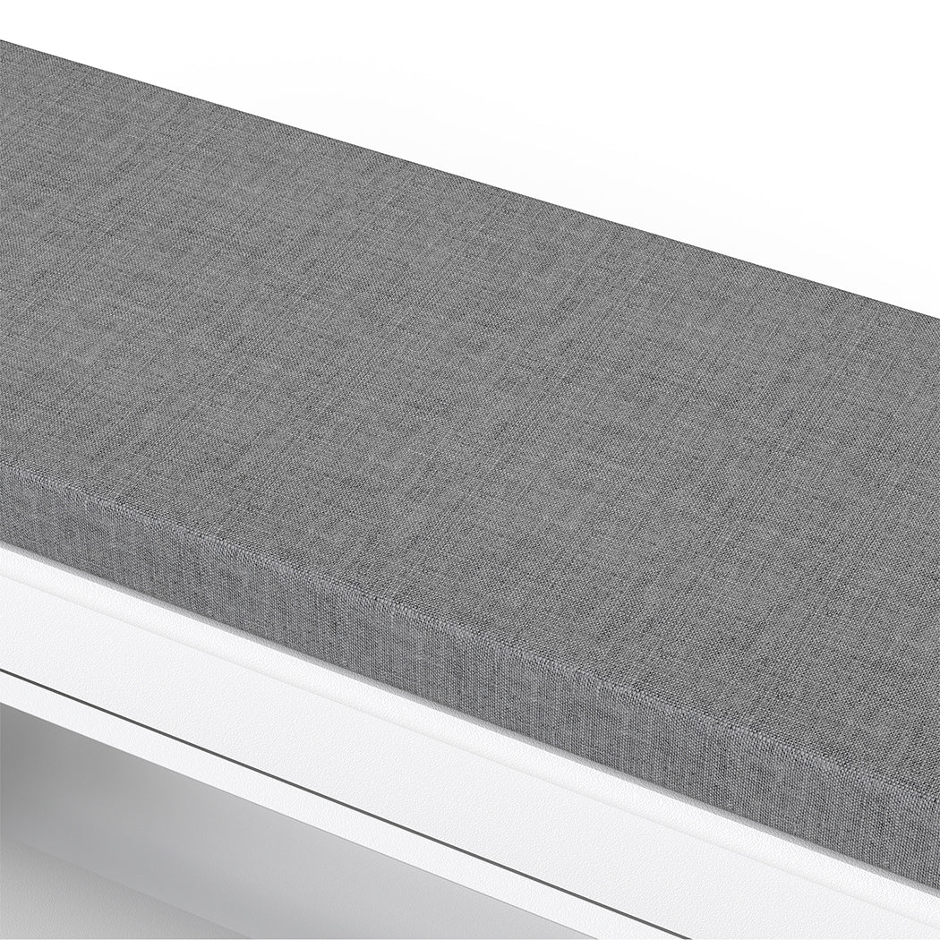 Shoe Rack Storage Bench White 60x24x51cm