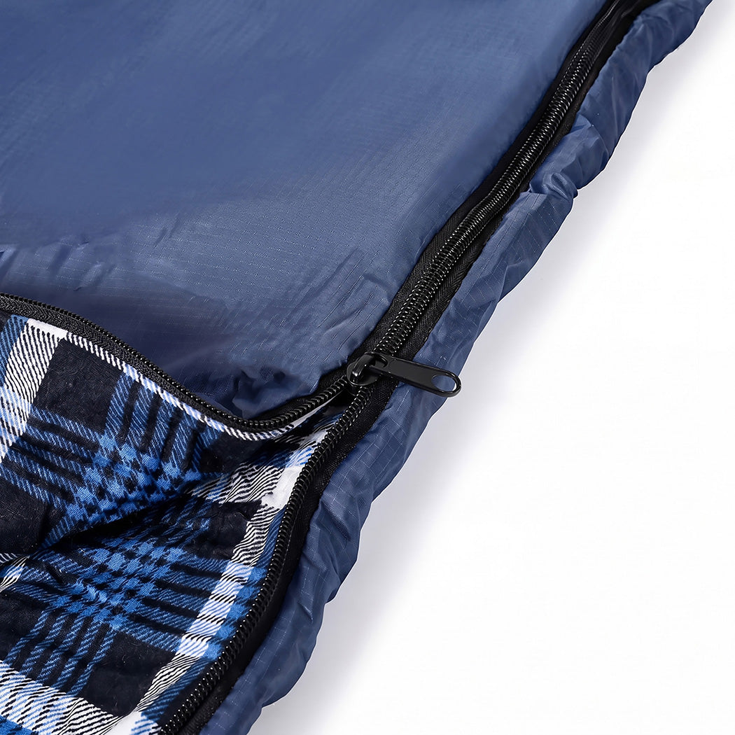 3-Season Sleeping Bag Camping Hiking Blue | HomeAndLiving - 5