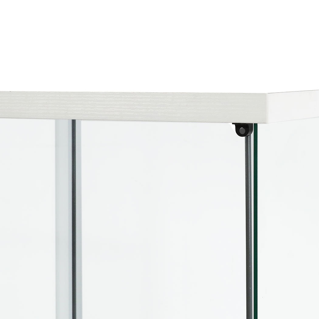 Functional Display Cabinet Tempered Glass White  Comfortable Design