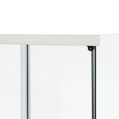 Functional Display Cabinet Tempered Glass White  Comfortable Design