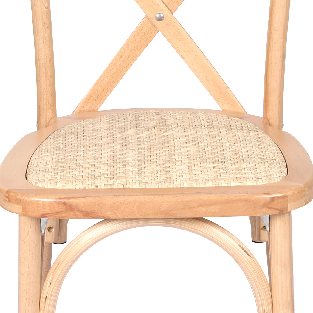 Stylish 6X Dining Chairs Cross Back Chair  Easy Assembly Classic
