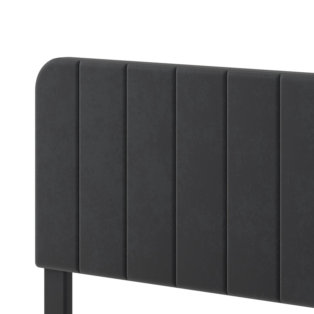 Double Bed Frame Upholstered Grey 190x139.5x113cm