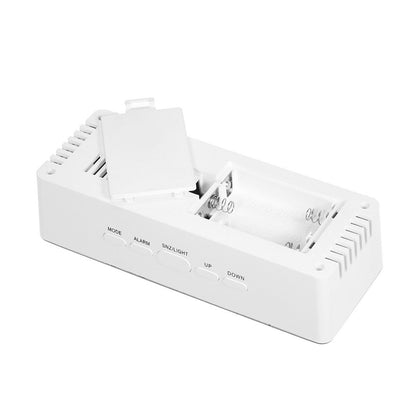 Alarm Clock Digital Led Mirror Desk Silver