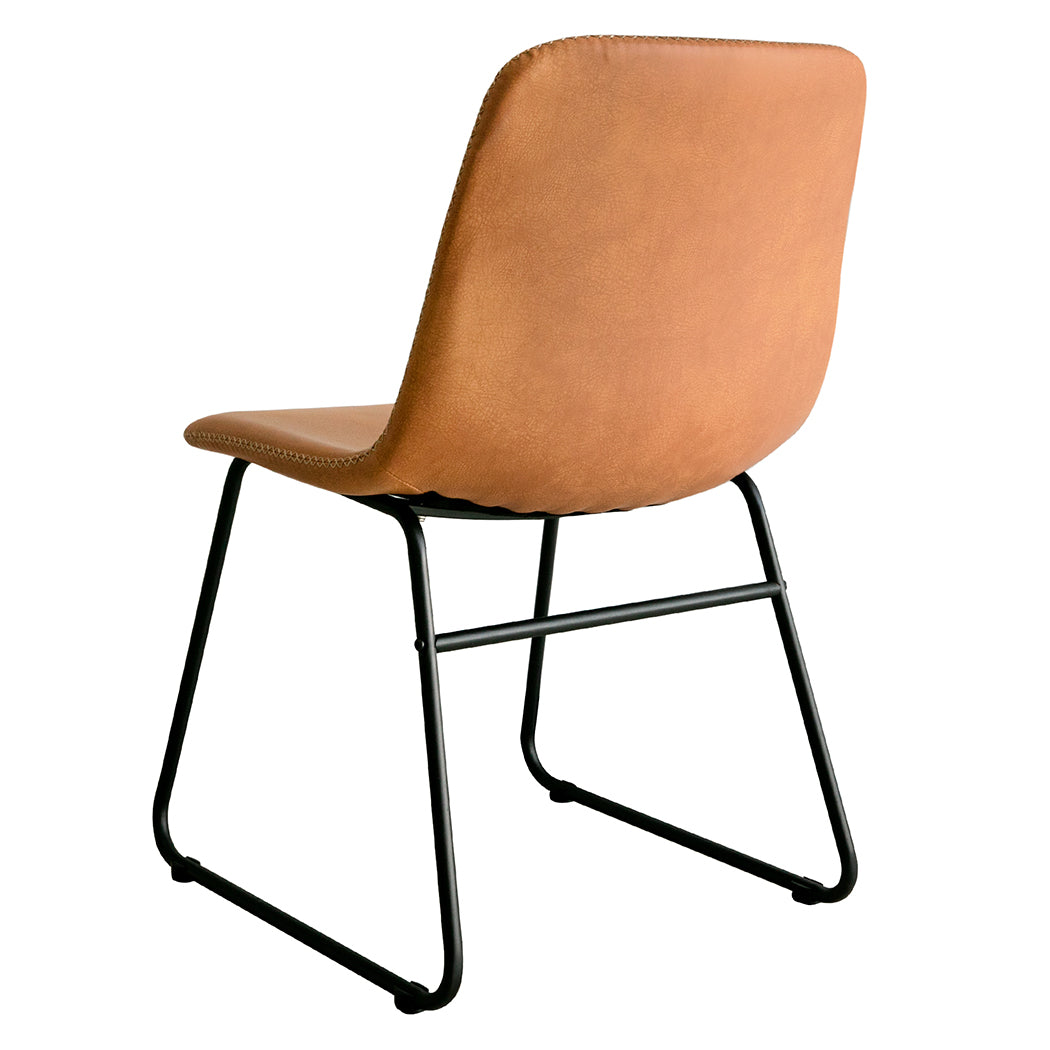 Ergonomic 2x Dining Chairs Kitchen Table Brown  Foldable Function