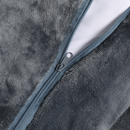 Quilt Cover Bedding set Flannel Super Dark Grey Super King