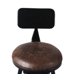 Premium 2x Bar Stool Kitchen Wooden PU  Adjustable Height Classic