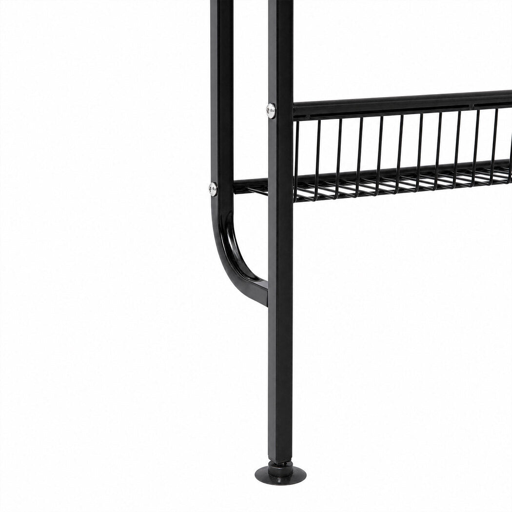 Levede Slim Storage Rack Kitchen Organiser Wall Mounted Metal Shelf Black