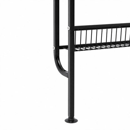 Levede Slim Storage Rack Kitchen Organiser Wall Mounted Metal Shelf Black