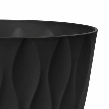 Toque Plant Pots 5 Pcs 8 Inchs Plastic Planter Pots with Drainage Saucers Black