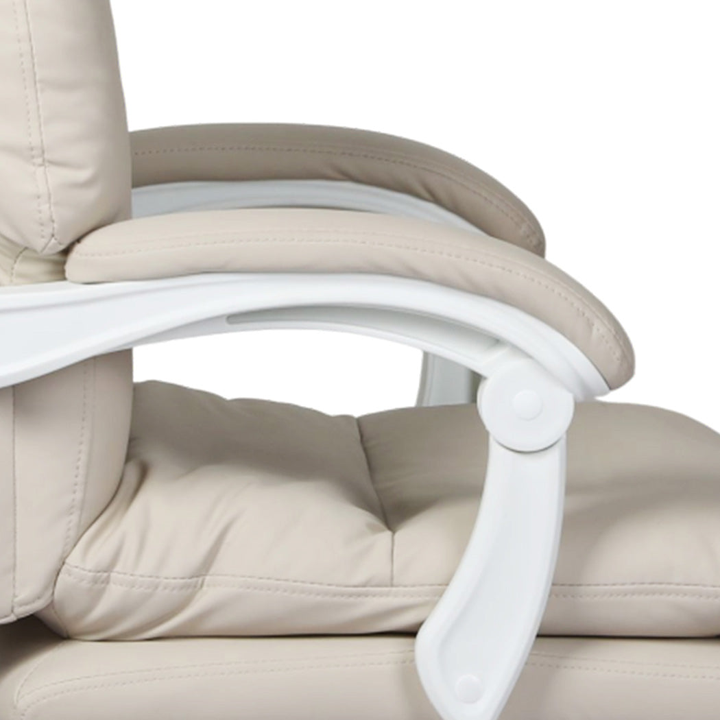 Executive Office Chair Beige Leather