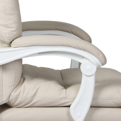 Executive Office Chair Beige Leather