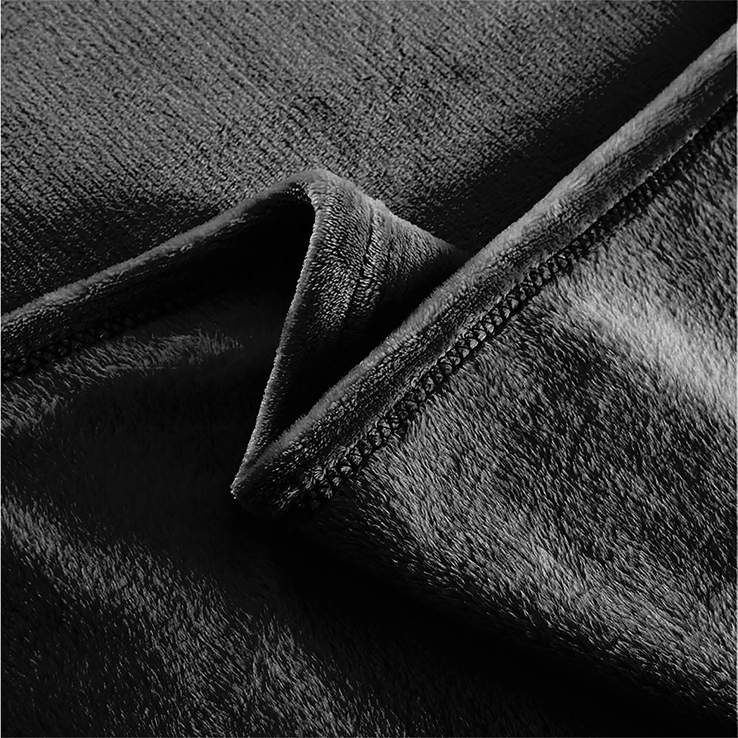 320GSM 220x160cm Ultra Soft Mink Black Single