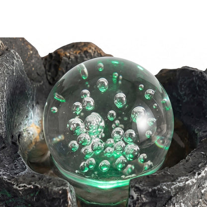 Spector Tabletop Water Fountain Resin LED Light 3 Flow Levels Waterfall Office
