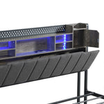 Luxury Queen Bed Frame with Storage Headboard RGB LED  Adjustable