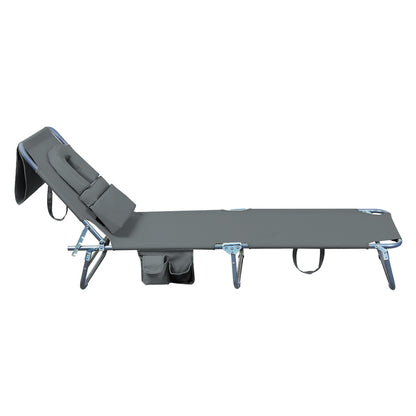 Foldable Beach Lounge Chair Grey 22x0.8cm