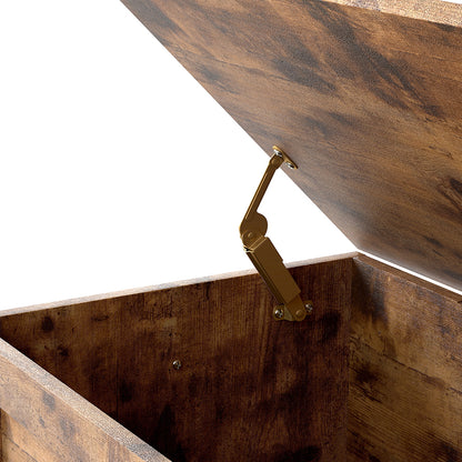 Rustic Storage Bench Wooden Cabinet 100x40x41cm