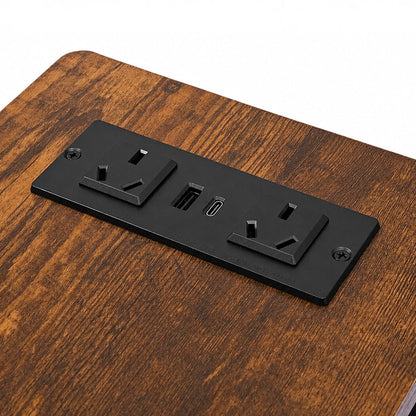 Bedside Table With Led Charging 20x40x70cm