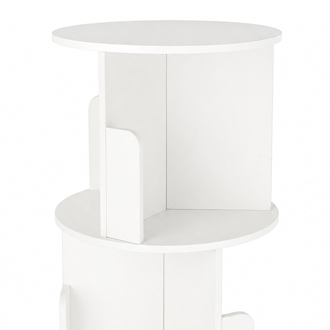 Rotating Bookshelf Corner 4 Tier White
