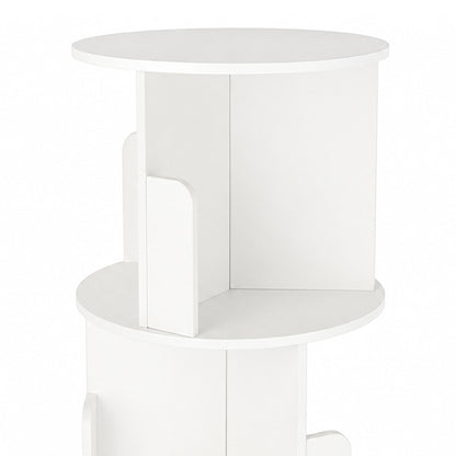 Rotating Bookshelf Corner 4 Tier White