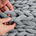 Compact Knitted Weighted Blanket Chunky Grey Kids  Scandi Inspired