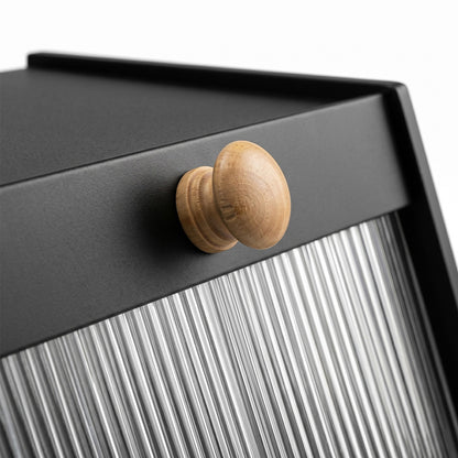 Toque Bread Box Bamboo Bread Storage Container with Cutting Board Black