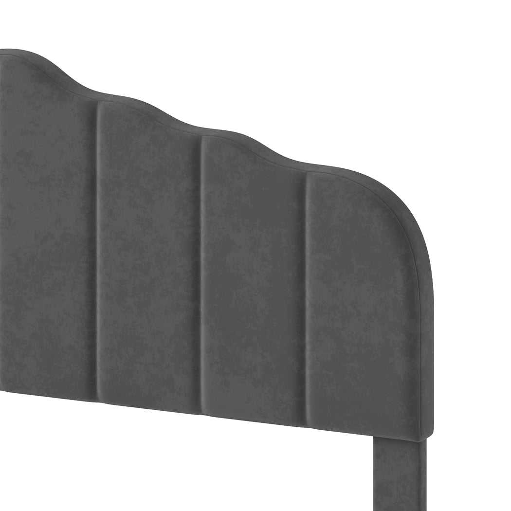 Upholstered Double Bed Frame Grey 193.5x140x103cm