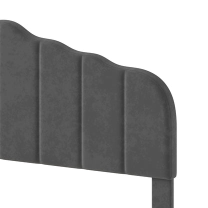 Upholstered Double Bed Frame Grey 193.5x140x103cm