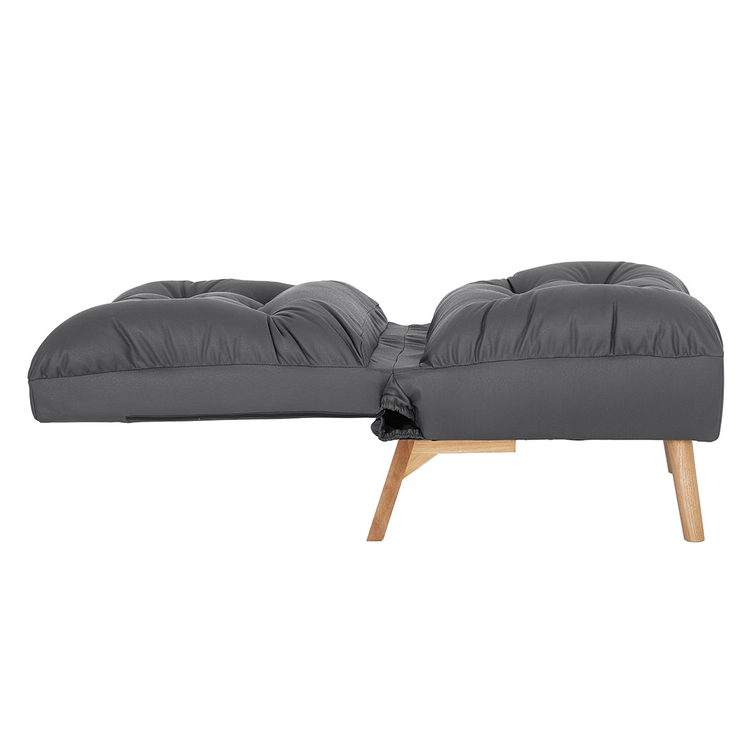 Premium Accent Chair Sofa Recliner Adjustable Grey  Space-Saving