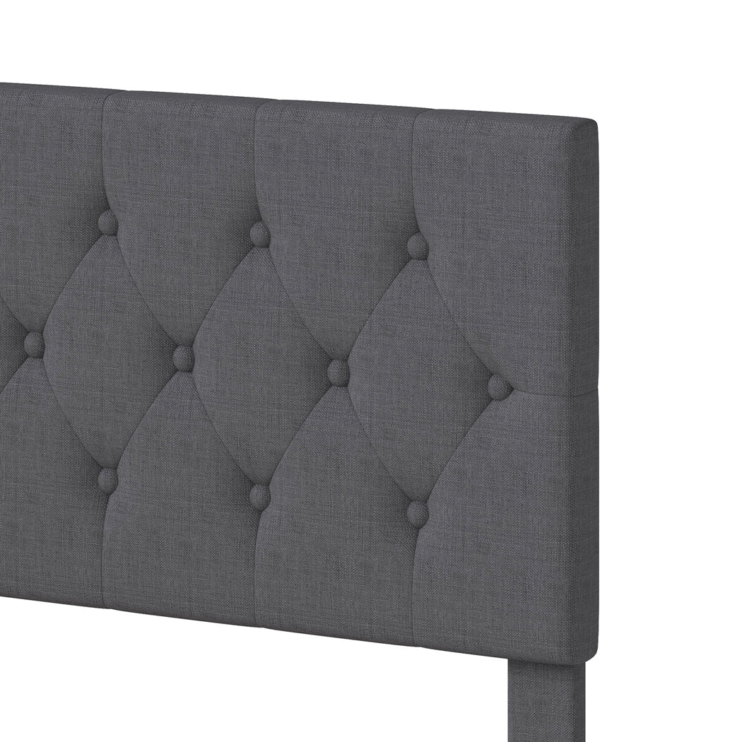 Grey Upholstered Bed Frame Queen 203.5x155x103cm