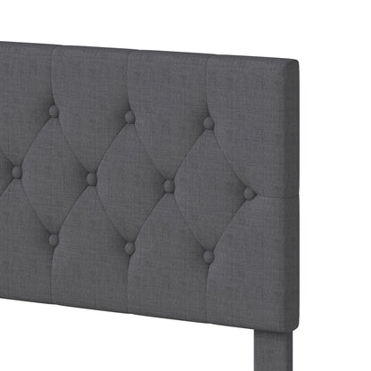 Grey Upholstered Bed Frame Queen 203.5x155x103cm