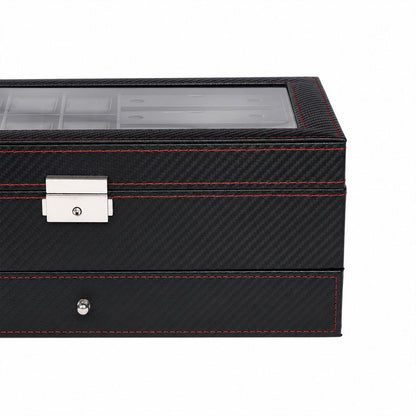 Watch Box 6 Slot Leather Case 33x20x13cm
