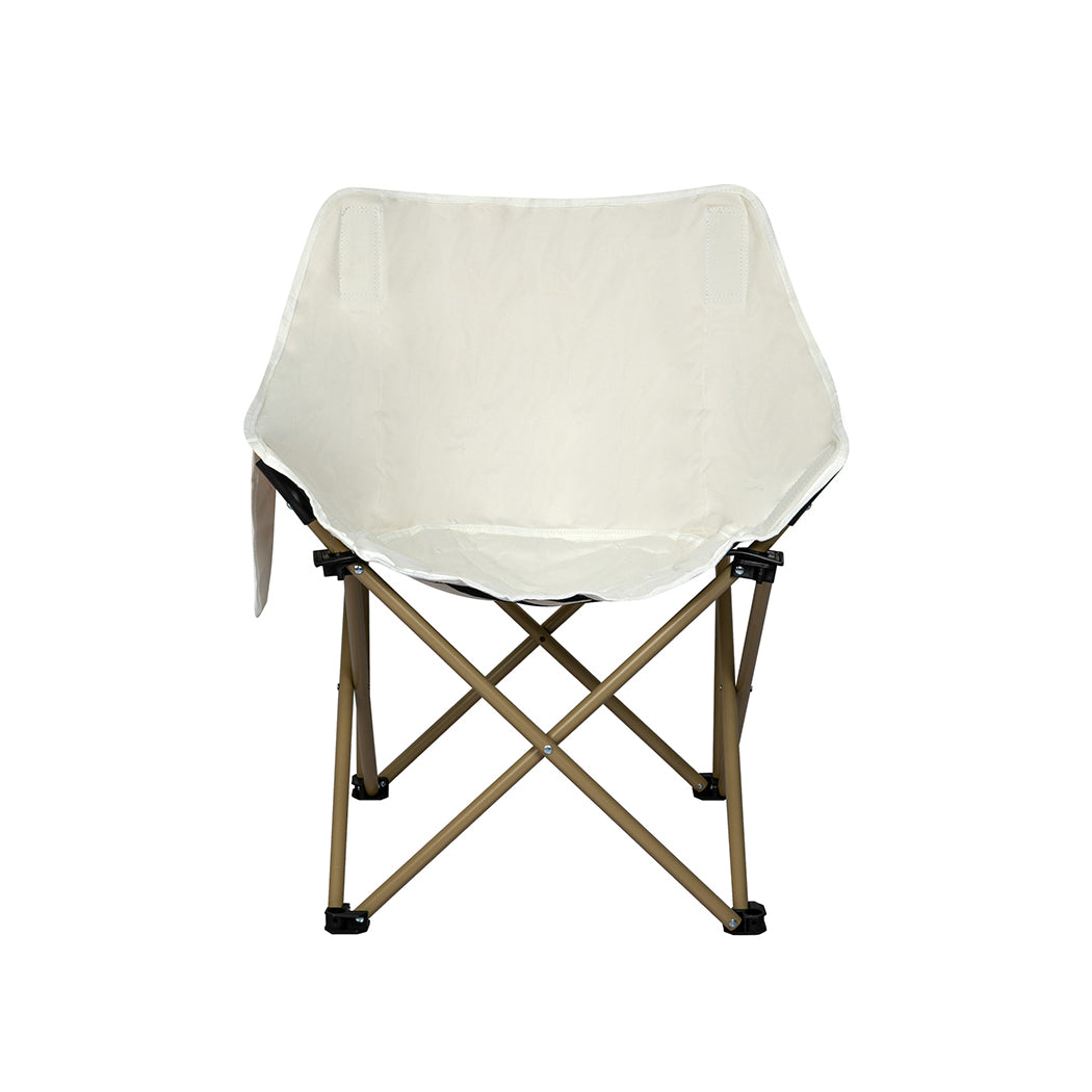Modern Folding Camping Moon Chair Lightweight Beige  Foldable