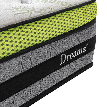 Contemporary Queen Cooling Mattress Pocket  Wood Finish Classic