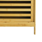 Functional Bamboo Storage Cabinet Freestanding Natural  Space-Saving