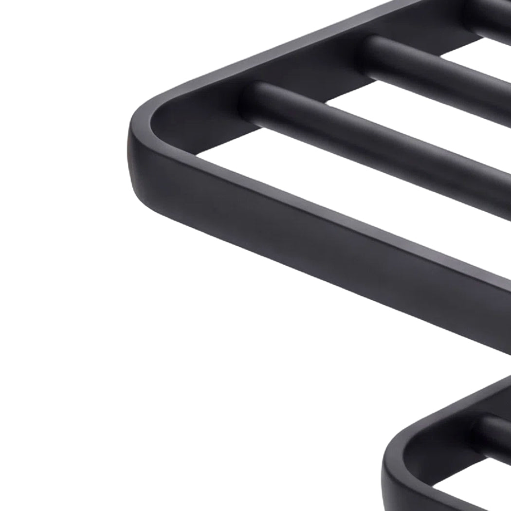 Double Bar Towel Rack Wall Mounted Black | HomeAndLiving - 5