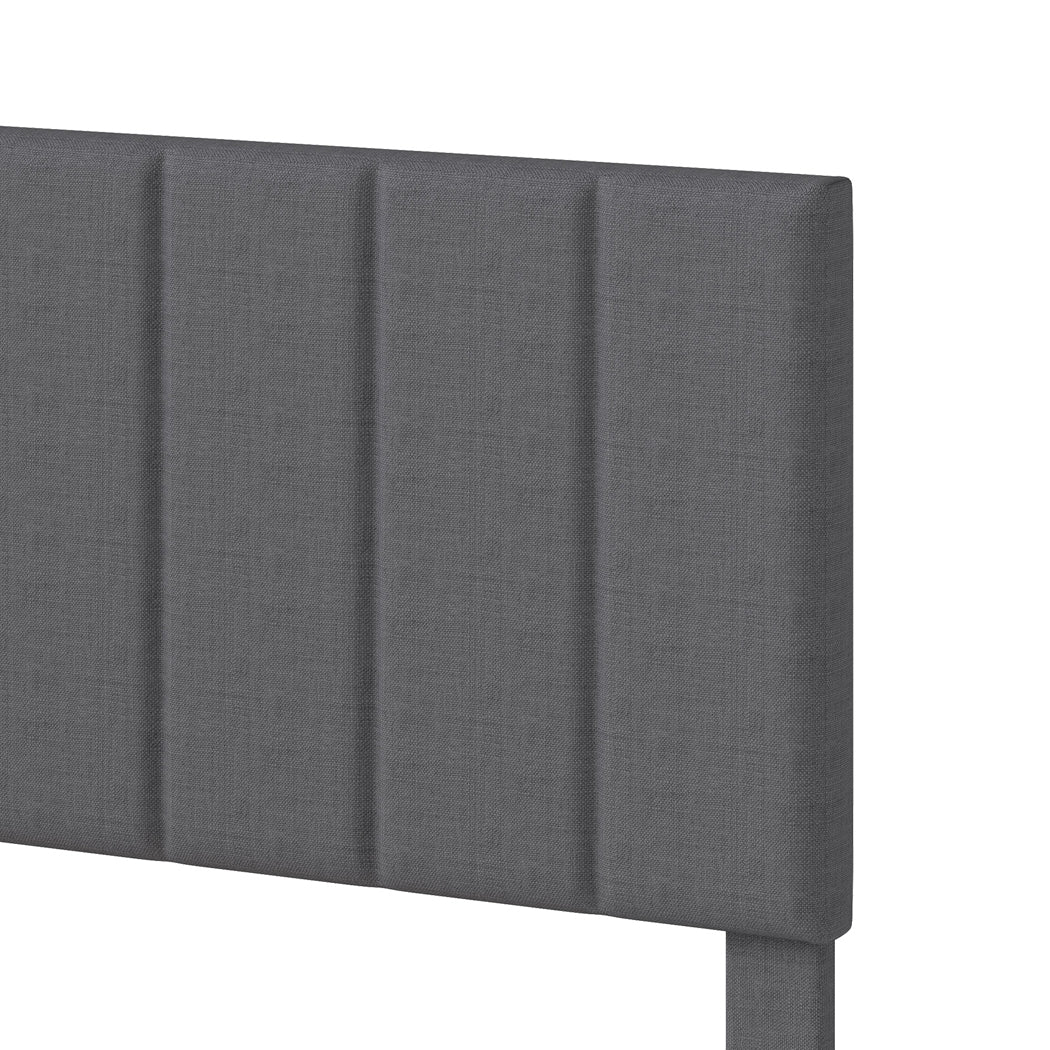 Double Bed Frame Upholstered Grey 193.5x140x103cm