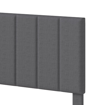 Double Bed Frame Upholstered Grey 193.5x140x103cm
